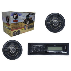 HF-PK110U Paquete Est&eacute;reo Mp3 Usb Aux Y Caratula Desmontable Con Bocinas 6.5" HF Audio